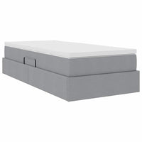 Letto con contenitore e materasso Grigio chiaro 90 x 190 cm 3370194