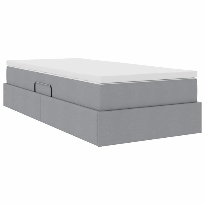 Letto con contenitore e materasso Grigio chiaro 90 x 190 cm 3370194