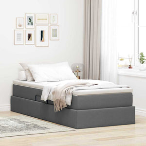 Letto con contenitore e materasso Grigio scuro 90 x 200 cm 3370201