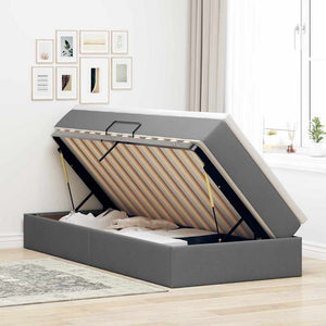 Letto con contenitore e materasso Grigio scuro 90 x 200 cm 3370201