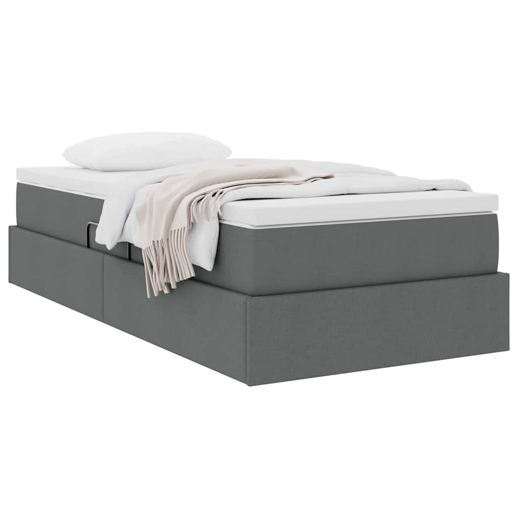 Letto con contenitore e materasso Grigio scuro 90 x 200 cm 3370201