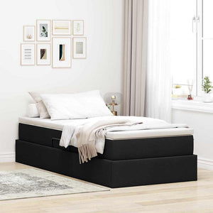 Letto con contenitore e materasso Nero 100 x 200 cm Poliestere 3370208