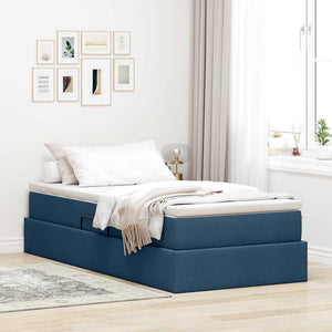 Letto con contenitore e materasso Blu 100 x 200 cm Poliestere 3370211