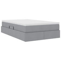 Letto con contenitore e materasso Grigio chiaro 120 x 200 cm
