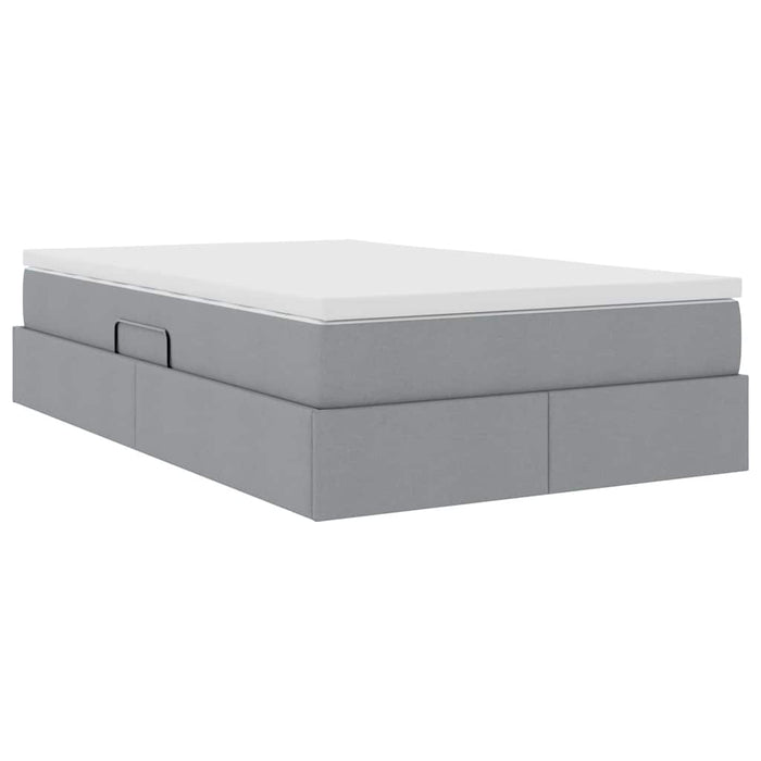 Letto con contenitore e materasso Grigio chiaro 120 x 200 cm