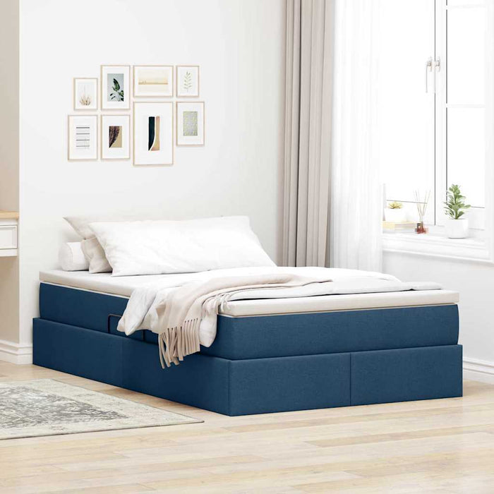 Letto con contenitore e materasso Blu 120 x 200 cm Poliestere