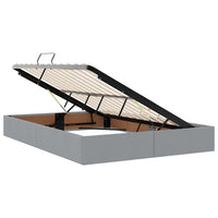 Letto con contenitore e materasso Grigio chiaro 140 x 190 cm