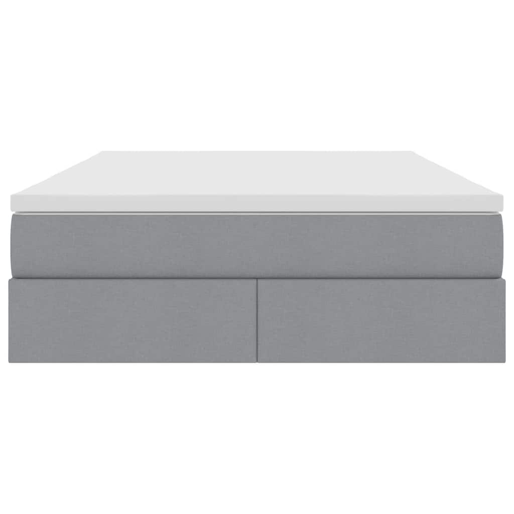 Letto con contenitore e materasso Grigio chiaro 140 x 190 cm