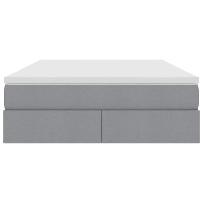 Letto con contenitore e materasso Grigio chiaro 140 x 190 cm