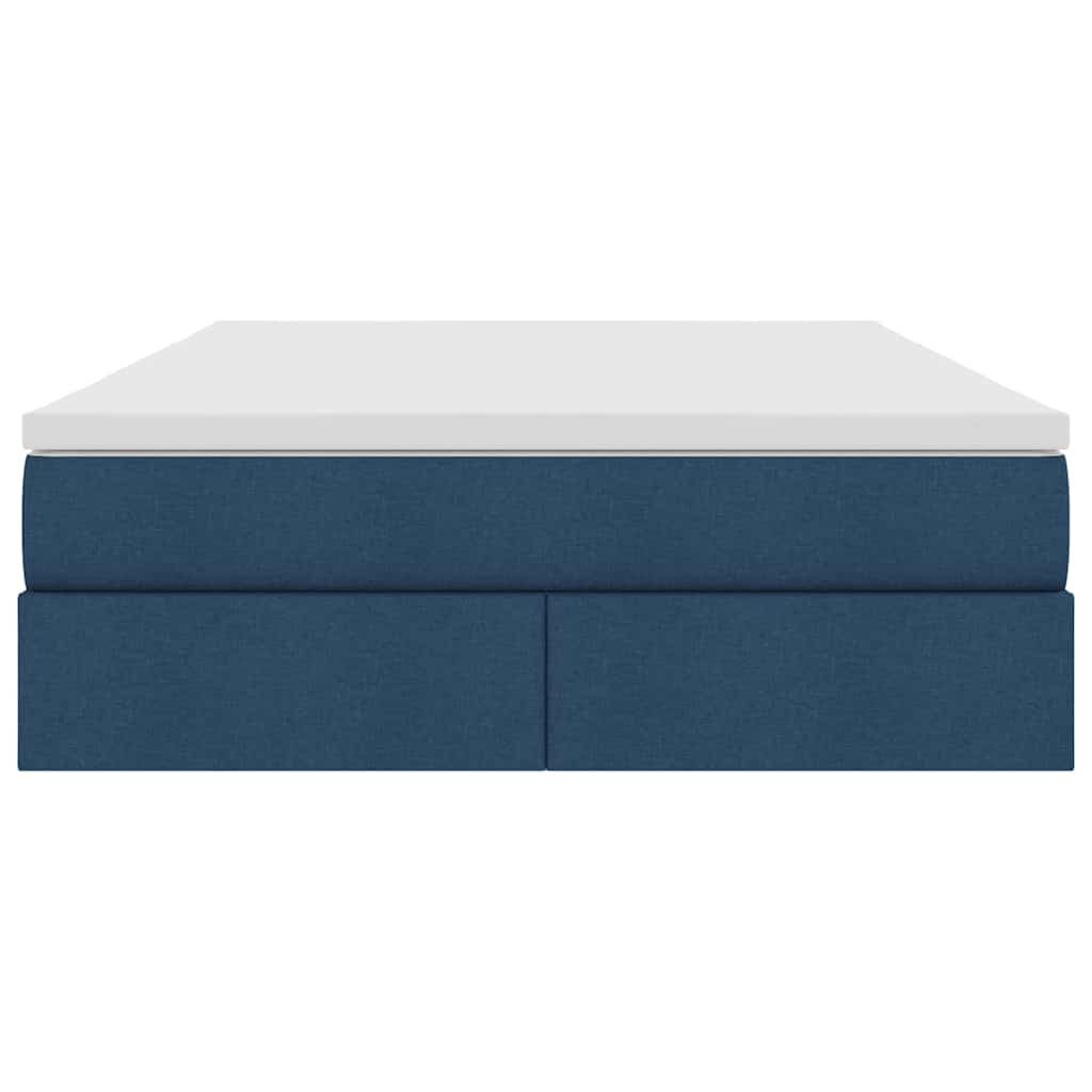 Letto con contenitore e materasso Blu 140 x 190 cm Poliestere