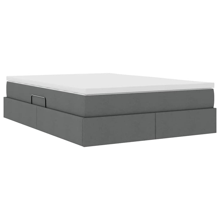 Letto con contenitore e materasso Grigio scuro 140 x 200 cm