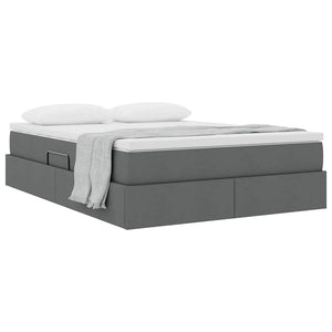 Letto con contenitore e materasso Grigio scuro 140 x 200 cm