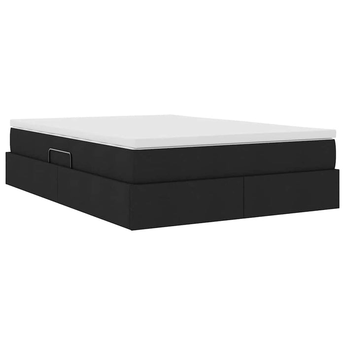Letto con contenitore e materasso Nero 140 x 200 cm Poliestere