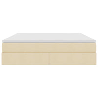 Letto con contenitore e materasso Crema 160 x 200 cm Poliestere