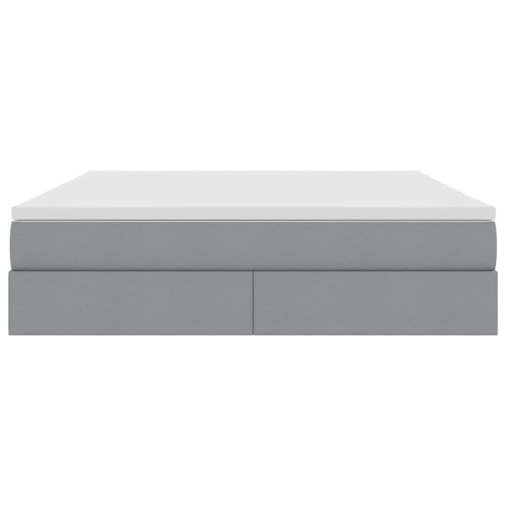 Letto con contenitore e materasso Grigio chiaro 180 x 200 cm