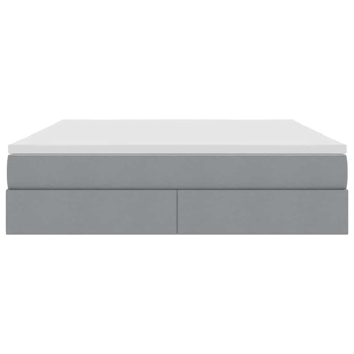 Letto con contenitore e materasso Grigio chiaro 180 x 200 cm