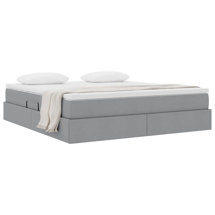 Letto con contenitore e materasso Grigio chiaro 180 x 200 cm