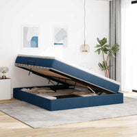 Letto con contenitore e materasso Blu 180 x 200 cm Poliestere