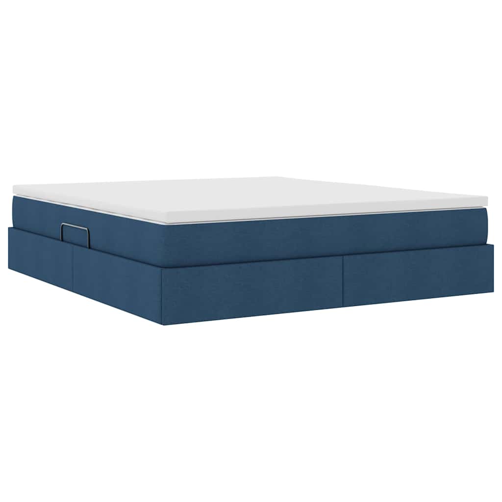 Letto con contenitore e materasso Blu 180 x 200 cm Poliestere