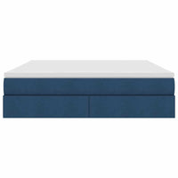 Letto con contenitore e materasso Blu 180 x 200 cm Poliestere