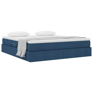 Letto con contenitore e materasso Blu 180 x 200 cm Poliestere