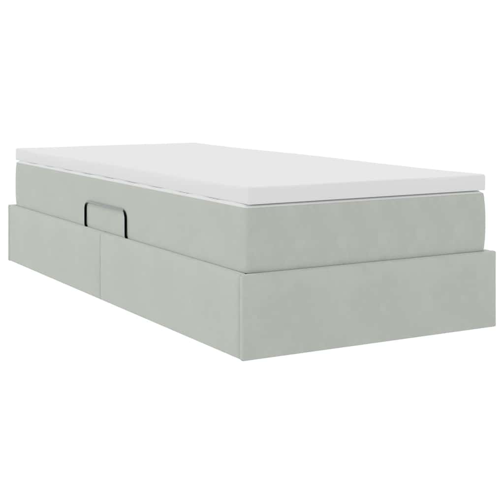 Letto con contenitore e materasso Grigio chiaro 90 x 200 cm 3370275