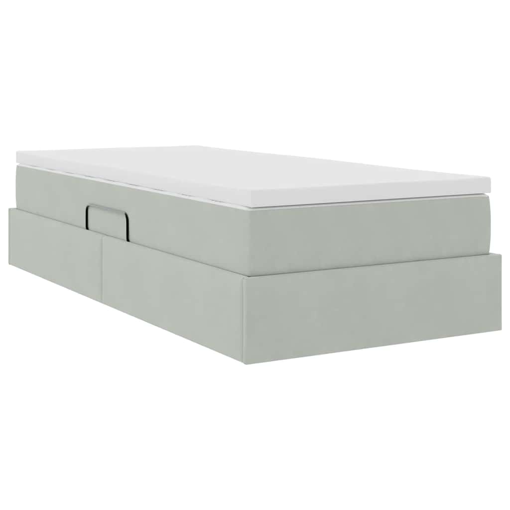 Letto con contenitore e materasso Grigio chiaro 90 x 200 cm 3370275