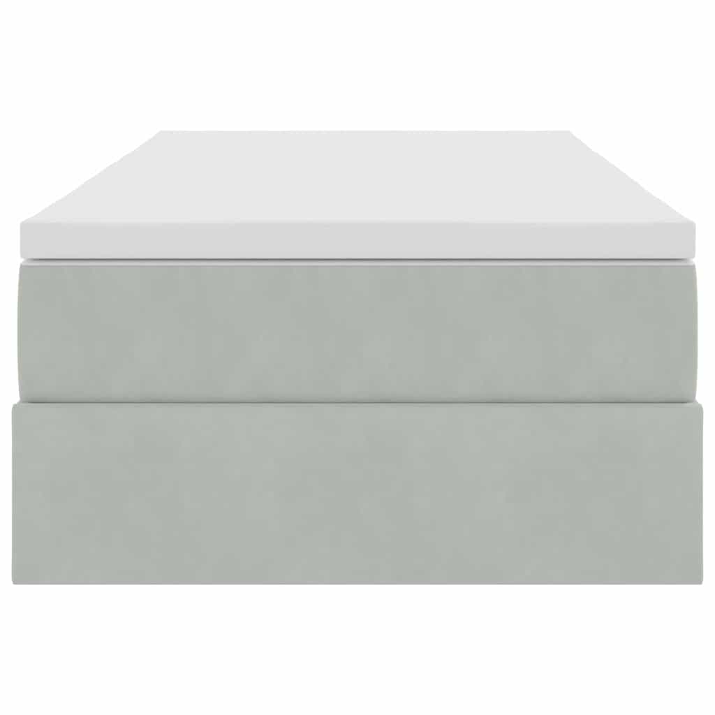 Letto con contenitore e materasso Grigio chiaro 90 x 200 cm 3370275