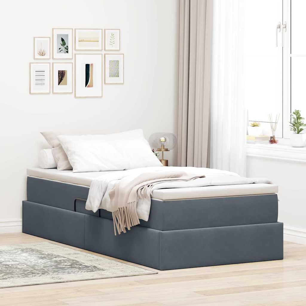 Letto con contenitore e materasso Grigio scuro 90 x 200 cm 3370276