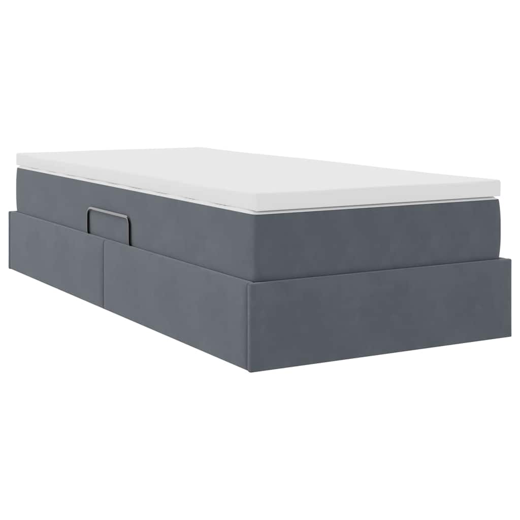 Letto con contenitore e materasso Grigio scuro 90 x 200 cm 3370276