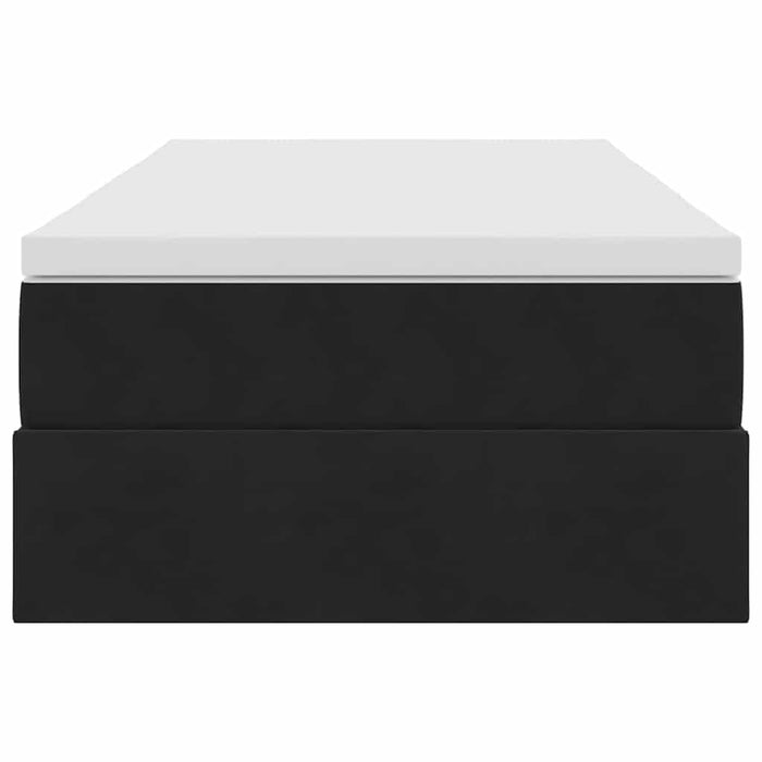 Letto con contenitore e materasso Nero 90 x 200 cm Velluto 3370277