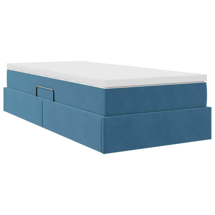 Letto con contenitore e materasso Blu Scuro 90 x 200 cm Velluto 3370279