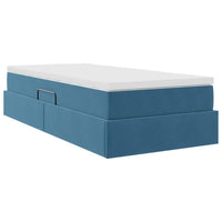 Letto con contenitore e materasso Blu Scuro 90 x 200 cm Velluto 3370279