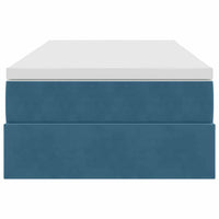 Letto con contenitore e materasso Blu Scuro 90 x 200 cm Velluto 3370279