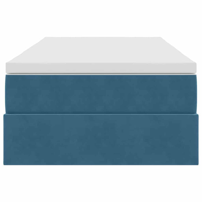 Letto con contenitore e materasso Blu Scuro 90 x 200 cm Velluto 3370279