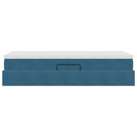 Letto con contenitore e materasso Blu Scuro 90 x 200 cm Velluto 3370279