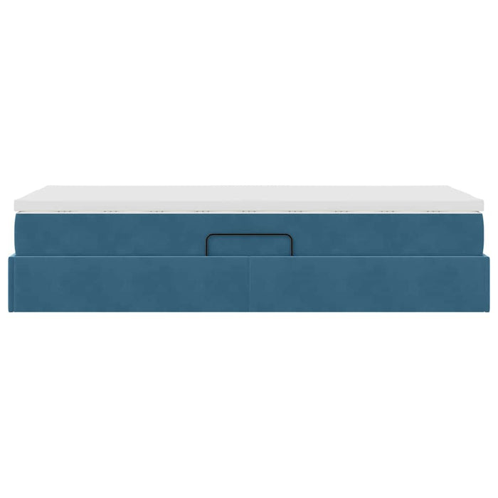 Letto con contenitore e materasso Blu Scuro 90 x 200 cm Velluto 3370279