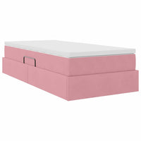 Letto con contenitore e materasso Rosa 90 x 200 cm Velluto 3370280