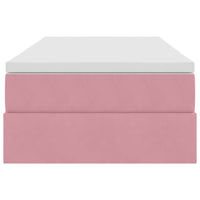 Letto con contenitore e materasso Rosa 90 x 200 cm Velluto 3370280