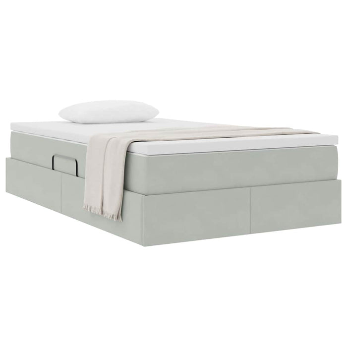 Letto con contenitore e materasso Grigio chiaro 120 x 200 cm
