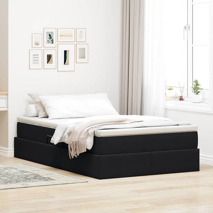 Letto con contenitore e materasso Nero 120 x 200 cm Velluto
