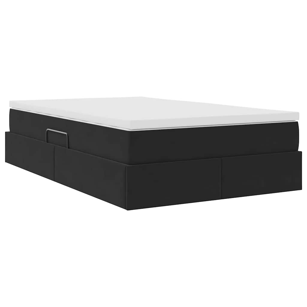 Letto con contenitore e materasso Nero 120 x 200 cm Velluto
