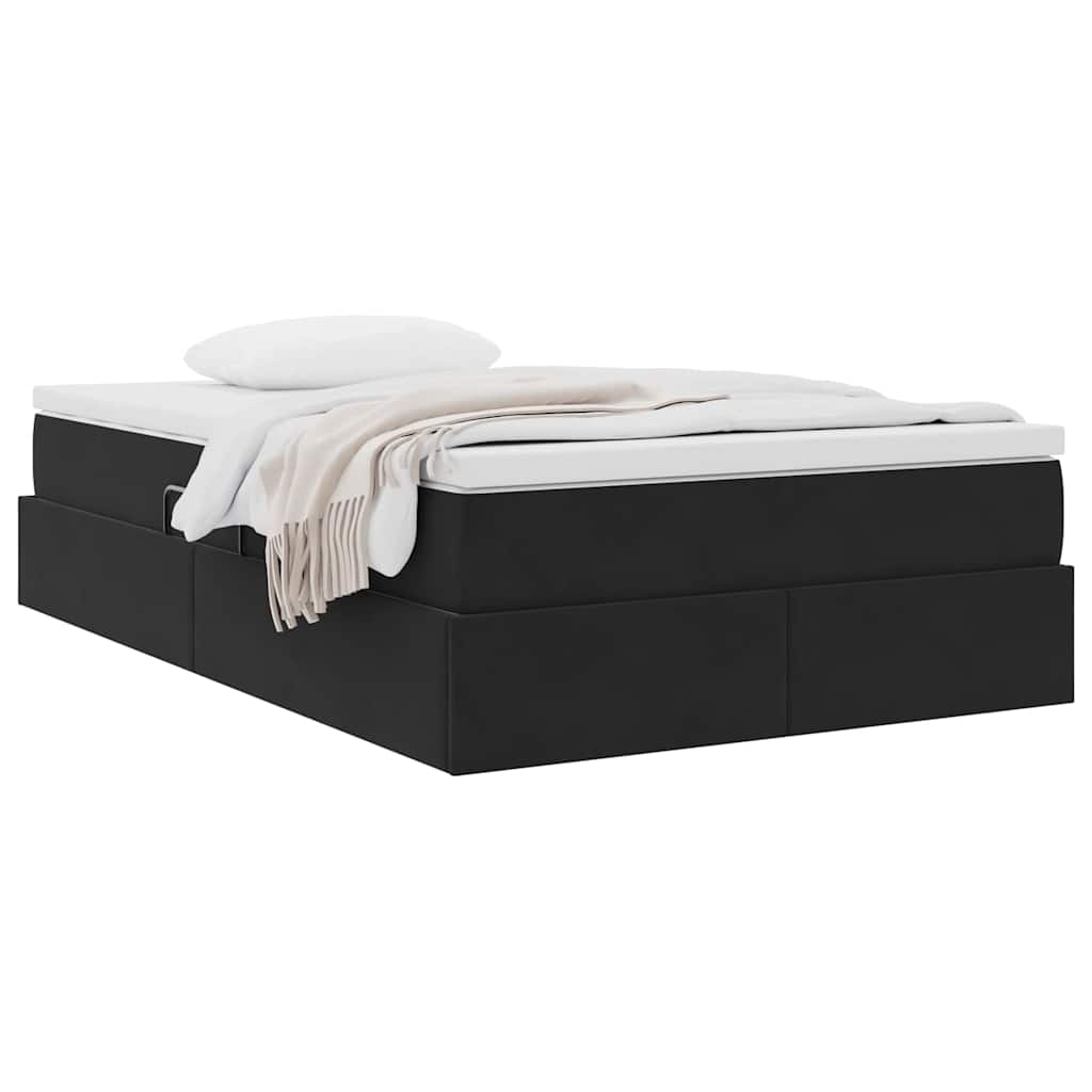 Letto con contenitore e materasso Nero 120 x 200 cm Velluto