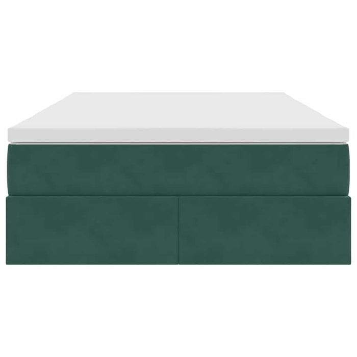 Letto con contenitore e materasso Verde Scuro 120 x 200 cm