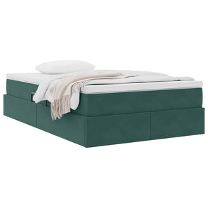 Letto con contenitore e materasso Verde Scuro 120 x 200 cm