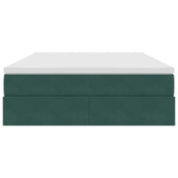 Letto con contenitore e materasso Verde Scuro 140 x 190 cm