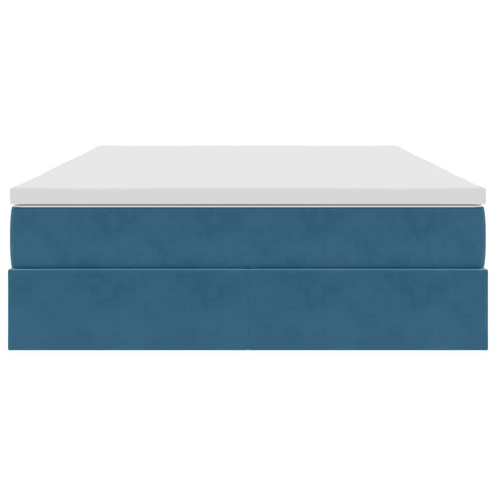 Letto con contenitore e materasso Blu Scuro 140 x 190 cm