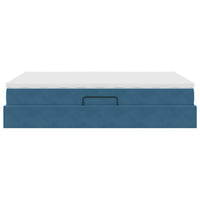 Letto con contenitore e materasso Blu Scuro 140 x 190 cm 3370303
