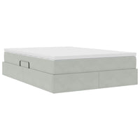 Letto con contenitore e materasso Grigio chiaro 140 x 200 cm
