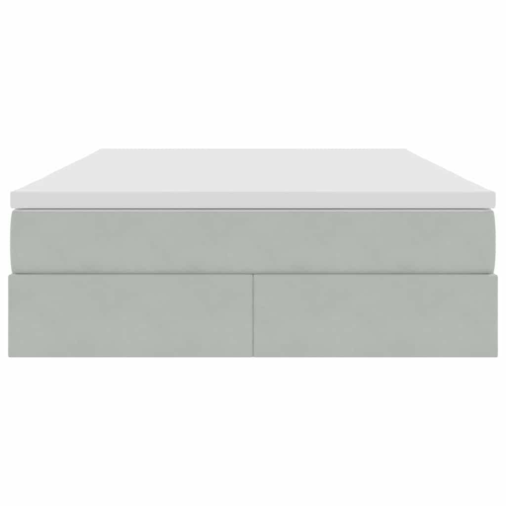 Letto con contenitore e materasso Grigio chiaro 140 x 200 cm